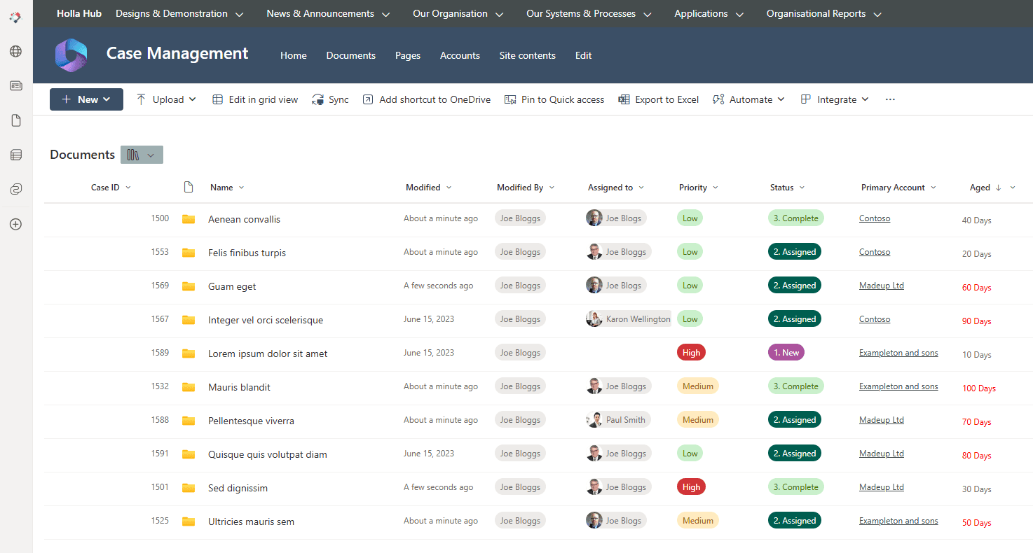 SharePoint Case Management System