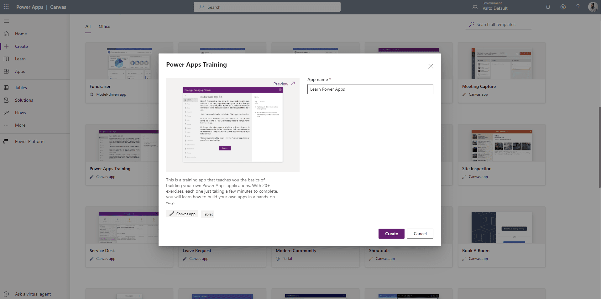 Power Apps Training Template