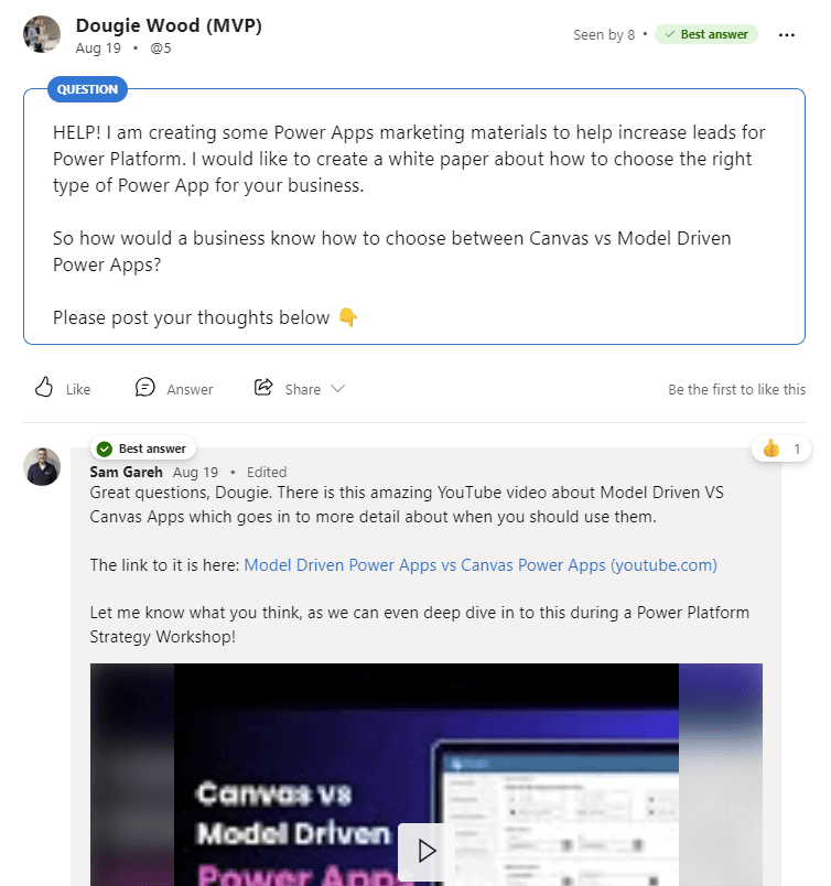 Question post