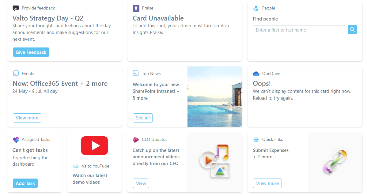 Viva Connections Dashboard