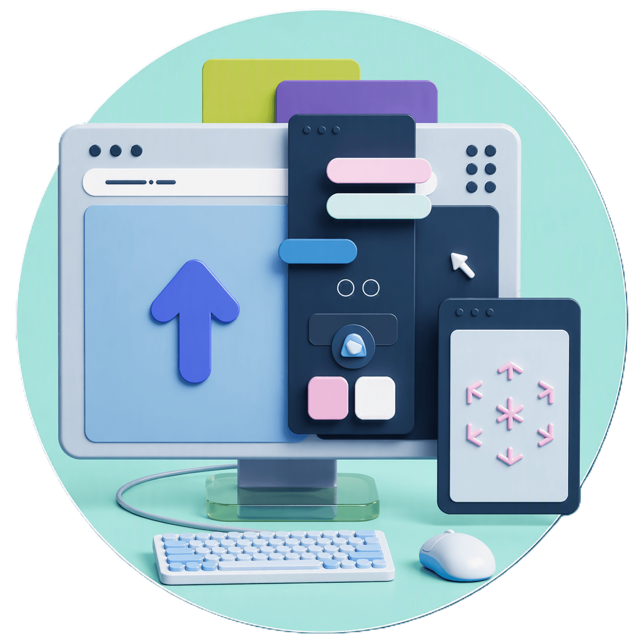 Graphic with a computer
