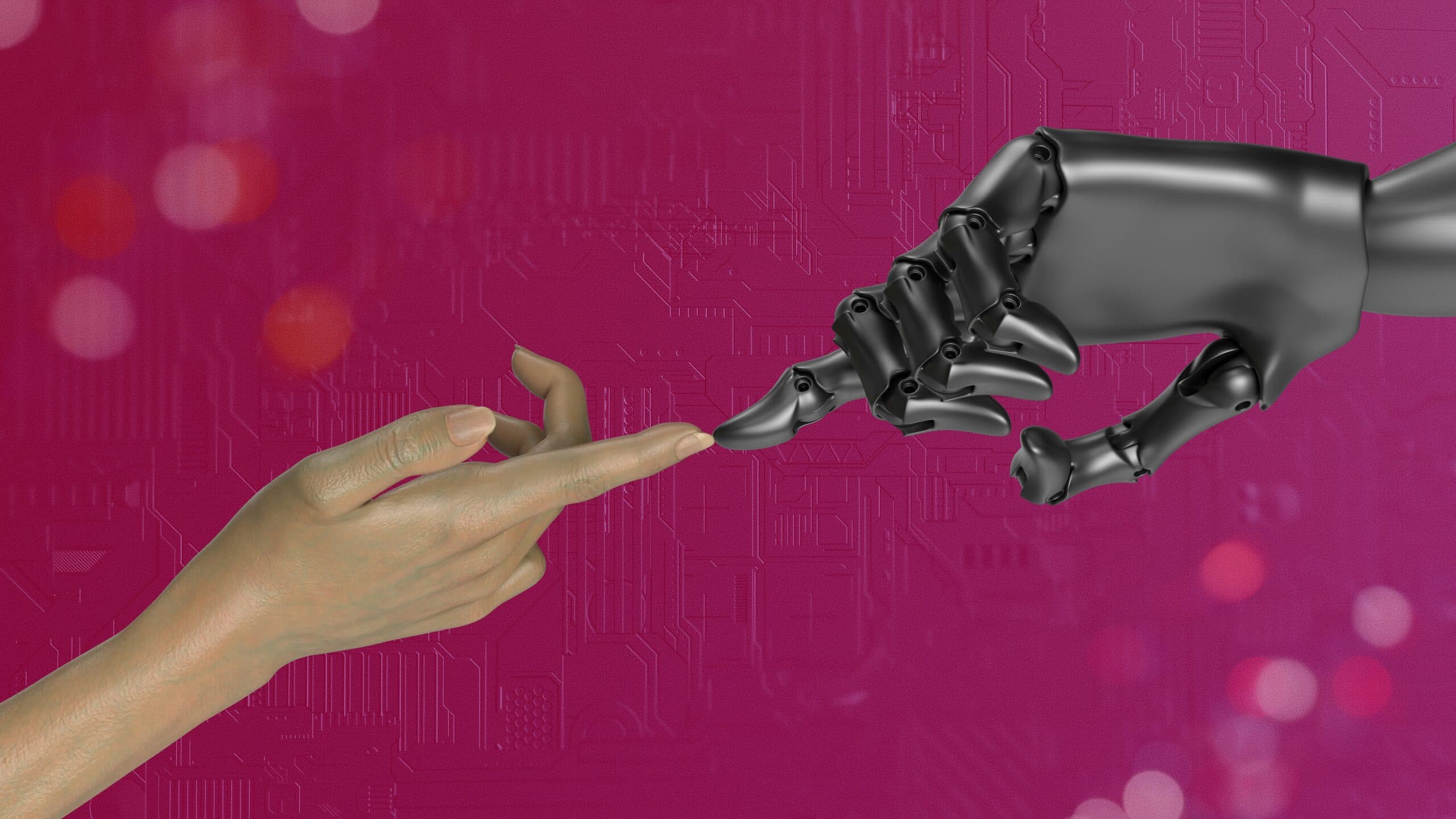 Human & robot hand touching