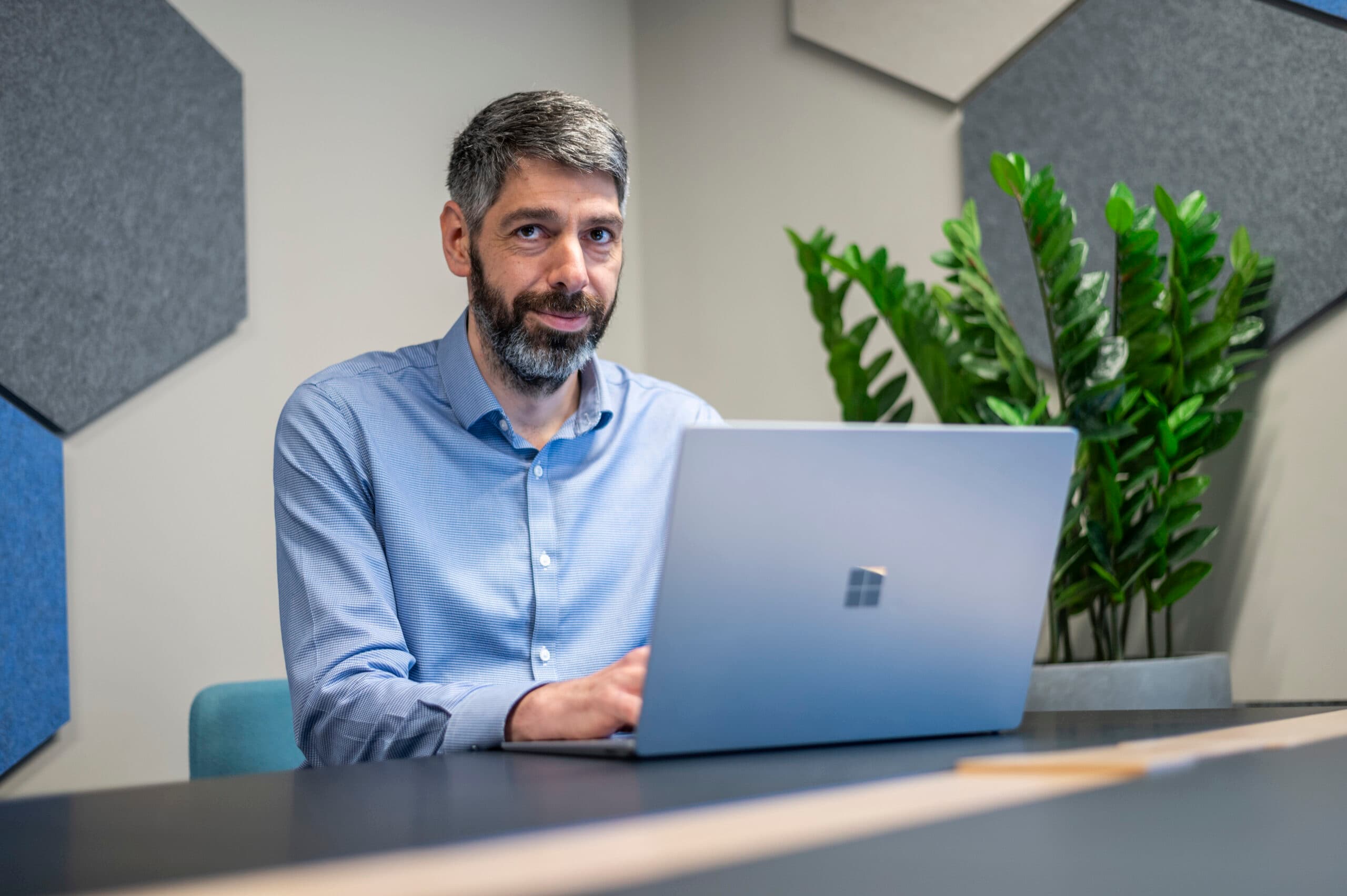Man at a laptop