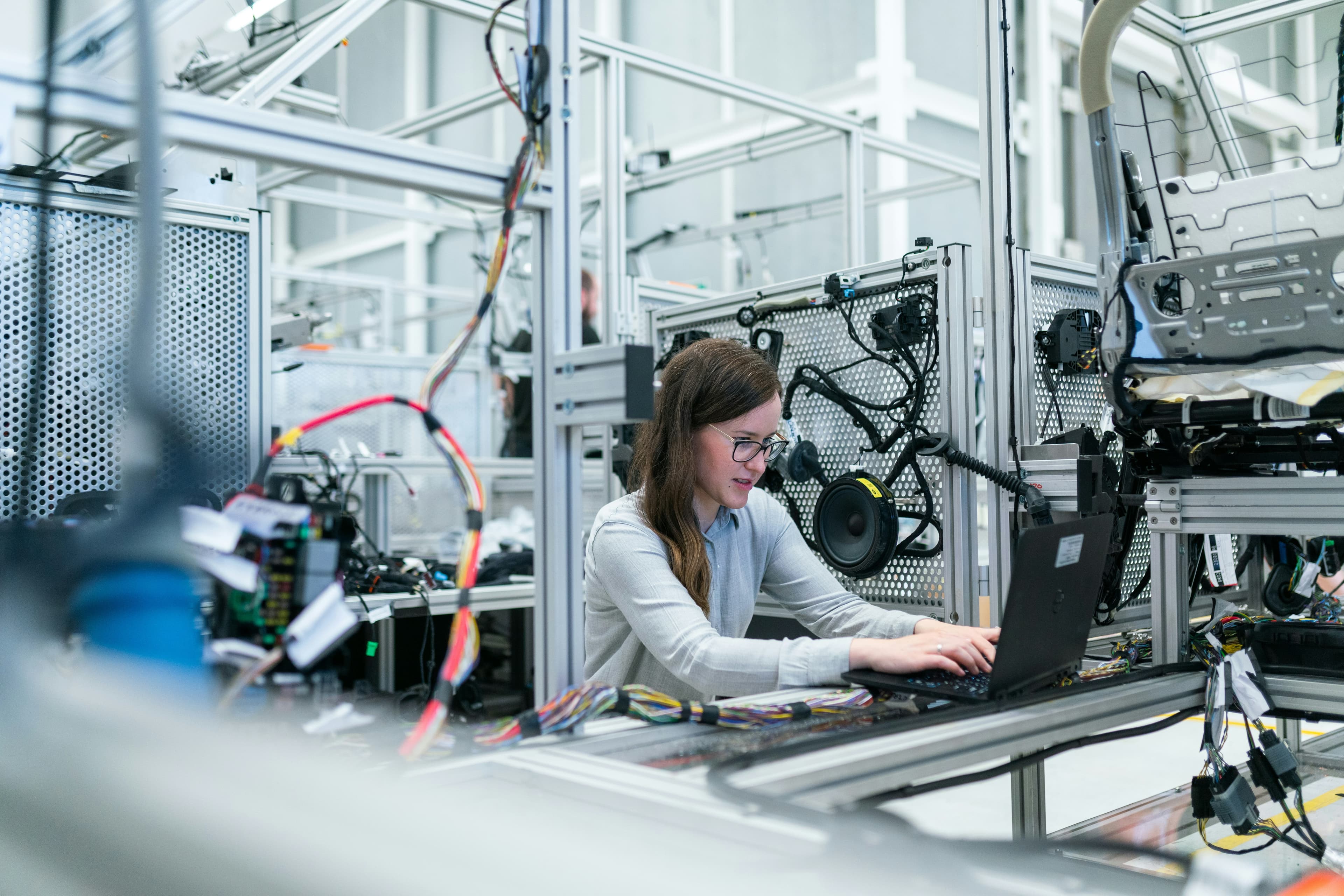 Woman in engineering lab