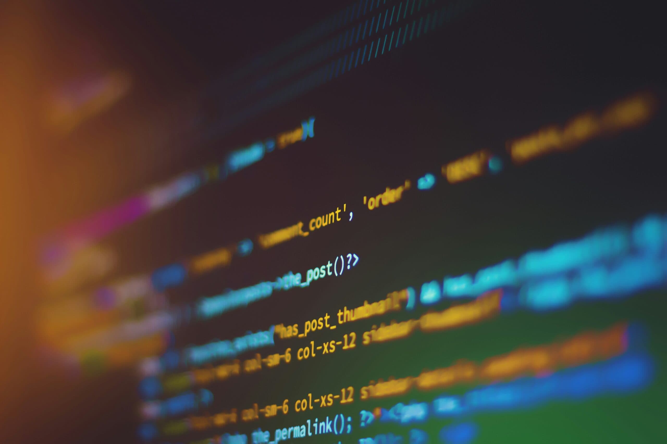 Code on a screen
