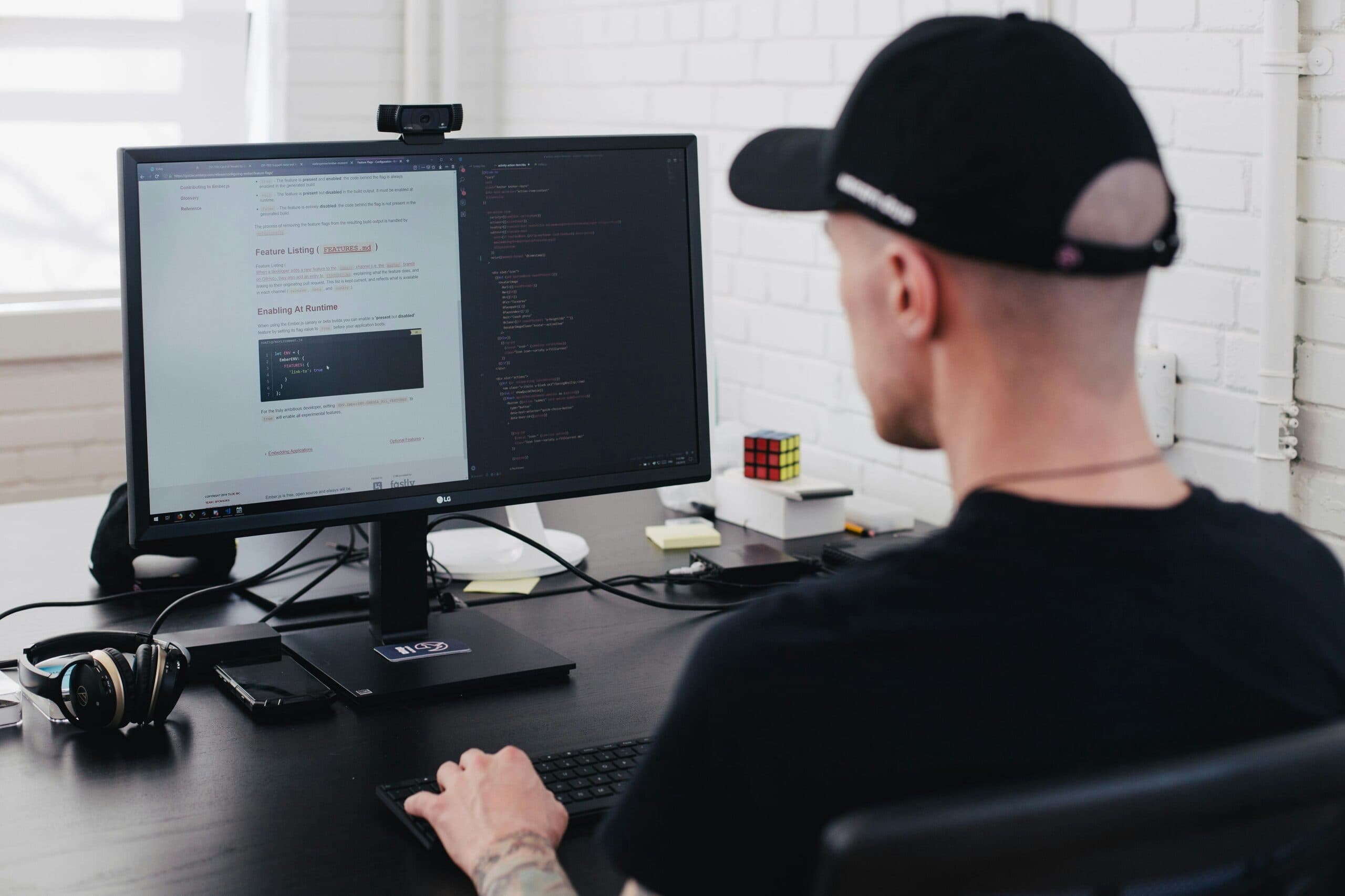 Man looking at computer